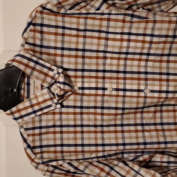 Dockers Plaid Off-White Button Down Men's Long Sleeve - Size Medium - Picture 2 of 8